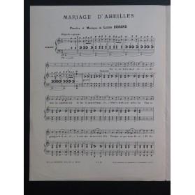DURAND Lucien Mariage d'Abeilles Chant Piano XIXe siècle