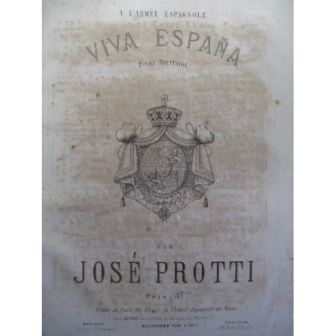 PROTTI José Viva Espana Piano ca1850