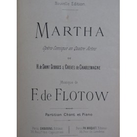 DE FLOTOW F. Martha Opéra...