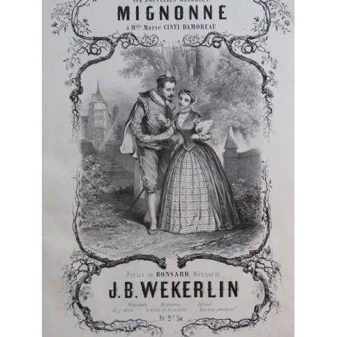 WEKERLIN J. B. Mignonne Chant Piano ca1850
