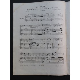 WEKERLIN J. B. Mignonne Chant Piano ca1850