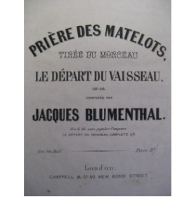 BLUMENTHAL Jacques Prière des Matelots Piano XIXe