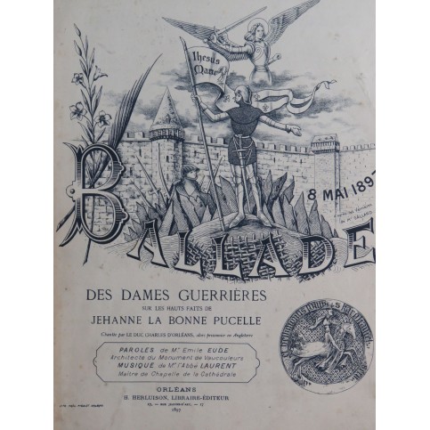 LAURENT Marcel Ballade des Dames Guerrières Chant Piano 1897
