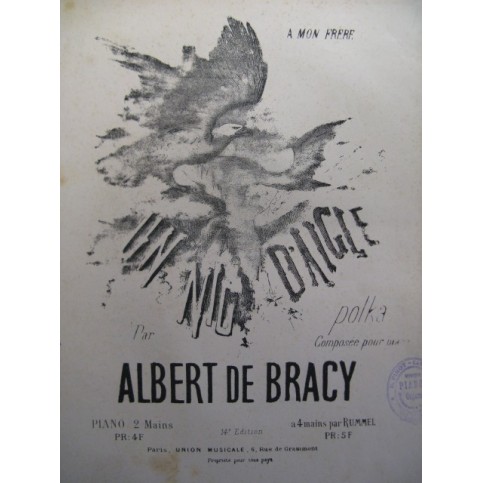 DE BRACY Albert Un Nid d'Aigle Piano XIXe