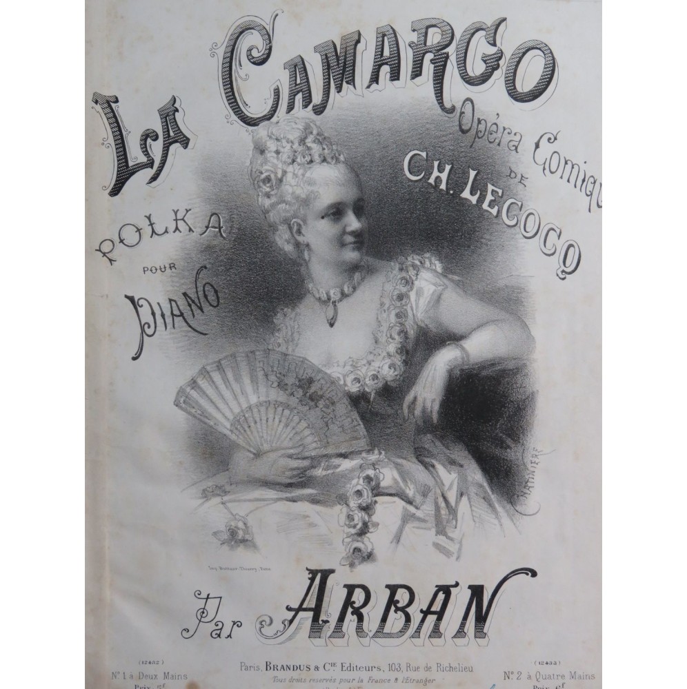 ARBAN La Camargo Charles Lecocq Polka Piano 1879