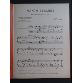 PUCCINI Giacomo Manon Lescaut Minuetto Orchestre ca1896