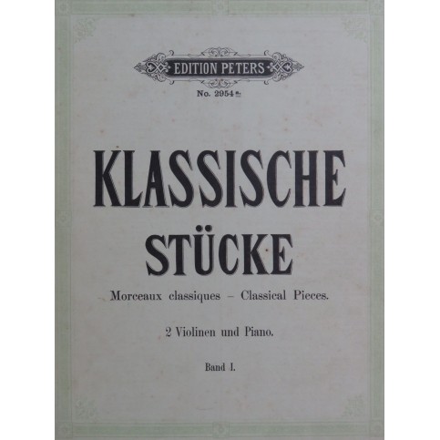 Klassische Stücke 12 Pièces Piano 2 Violons