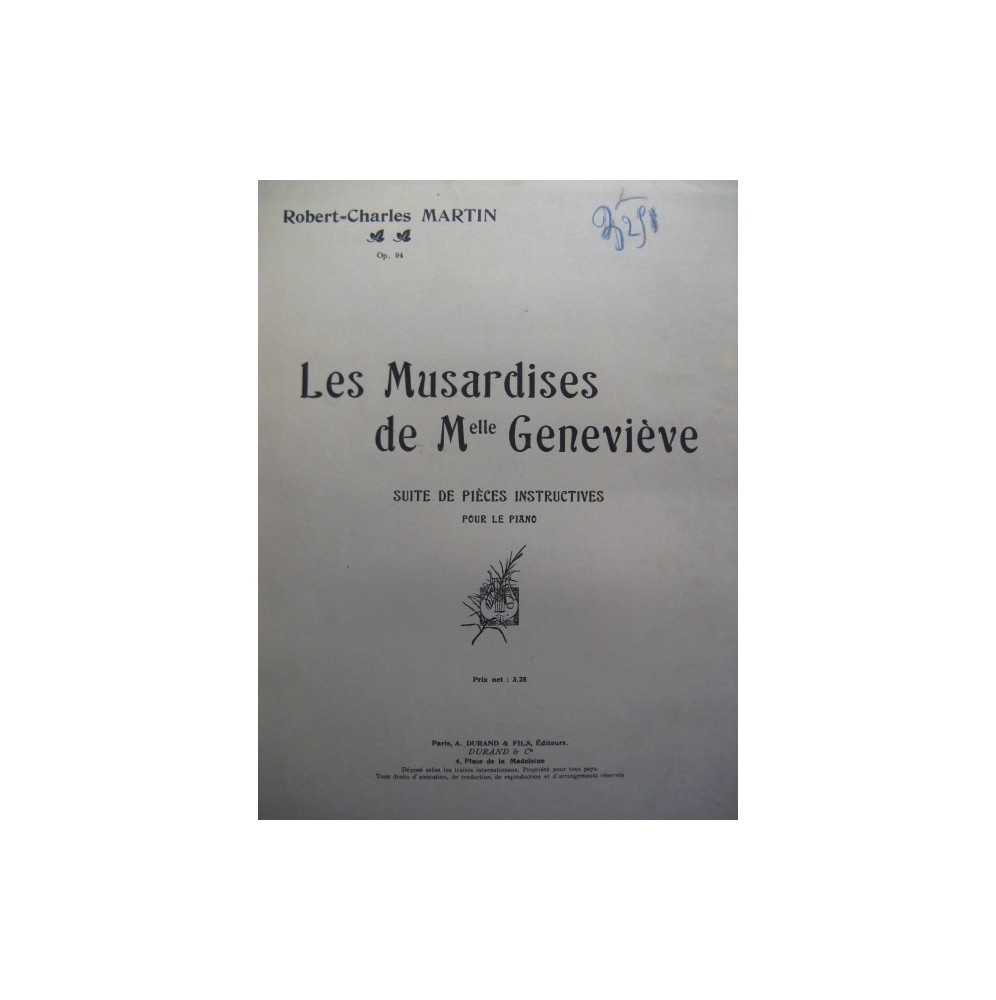 MARTIN Robert-Charles Les Musardises Piano 1922