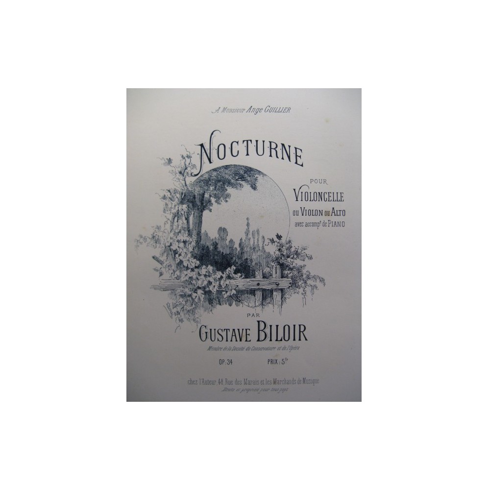 BILOIR Gustave Nocturne Violon Piano XIXe