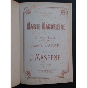 MASSENET Jules Marie-Magdeleine Piano Chant 1892