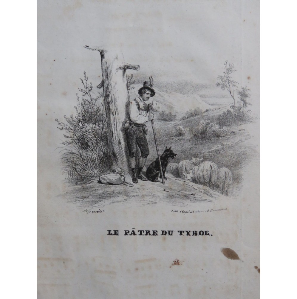 BÉRAT Frédéric Le Pâtre du Tyrol Chant Guitare ca1830