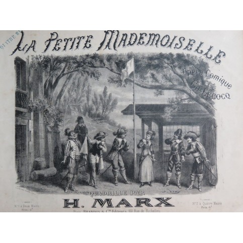 MARX Henri La Petite Mademoiselle Quadrille Piano 4 mains ca1880