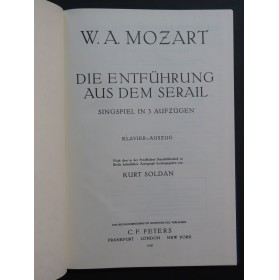 MOZART W. A. Die Entführung Aus Dem Serail Opéra Chant Piano 1956