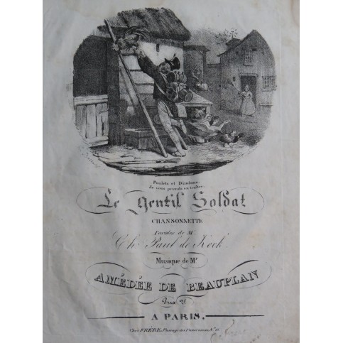 DE BEAUPLAN Amédée Le Gentil Soldat Chant Piano ca1830