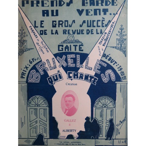 OOSTERWŸCK Ursmar Van Prends Garde au Vent ! Chant Piano ca1930