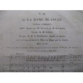 BOIELDIEU Adrien La Dame Blanche No 11 Chant Piano ca1820
