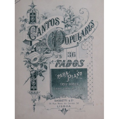 Cantos Populares Fados 12 Pièces Piano XIXe