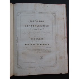 PANSERON Auguste Méthode de Vocalisation CONCONE Leçons Chant ca1840