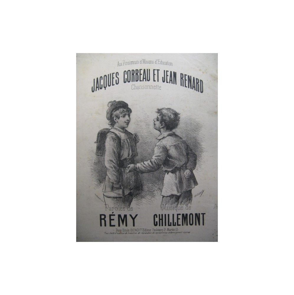 CHILLEMONT J. Corbeau et J. Renard Chant Piano XIXe