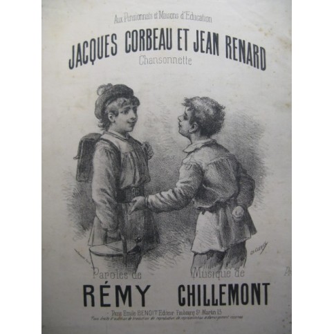 CHILLEMONT J. Corbeau et J. Renard Chant Piano XIXe