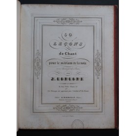 PANSERON Auguste Méthode de Vocalisation CONCONE Leçons Chant ca1840