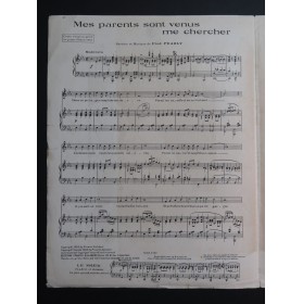 PEARLY Fred Mes parents sont venus me chercher Chant Piano 1922