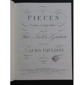 GIULIANI Mauro Pièces faciles op 74 Flûte ou Violon Guitare 1986