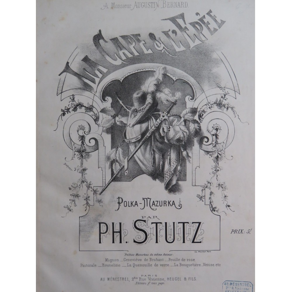 STUTZ Philippe La Cape et l'Épée Piano 1880