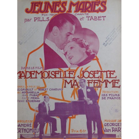 VAN PARYS Georges Jeunes Mariés Chant Piano 1933