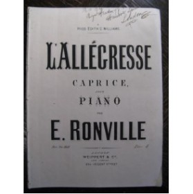 RONVILLE E. L'Allégresse Piano XIXe