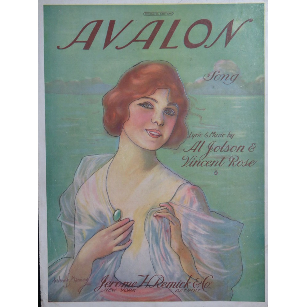 JOLSON Al et ROSE Vincent Avalon Chant Piano 1920