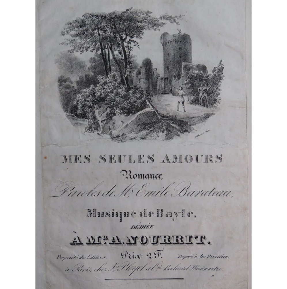 BAYLE Théophile Mes seules amours Chant Piano ca1830