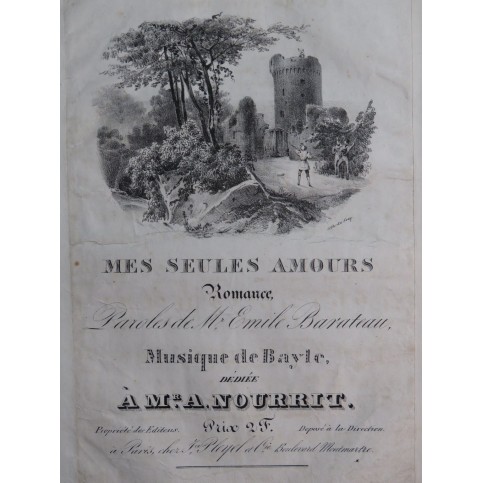 BAYLE Théophile Mes seules amours Chant Piano ca1830