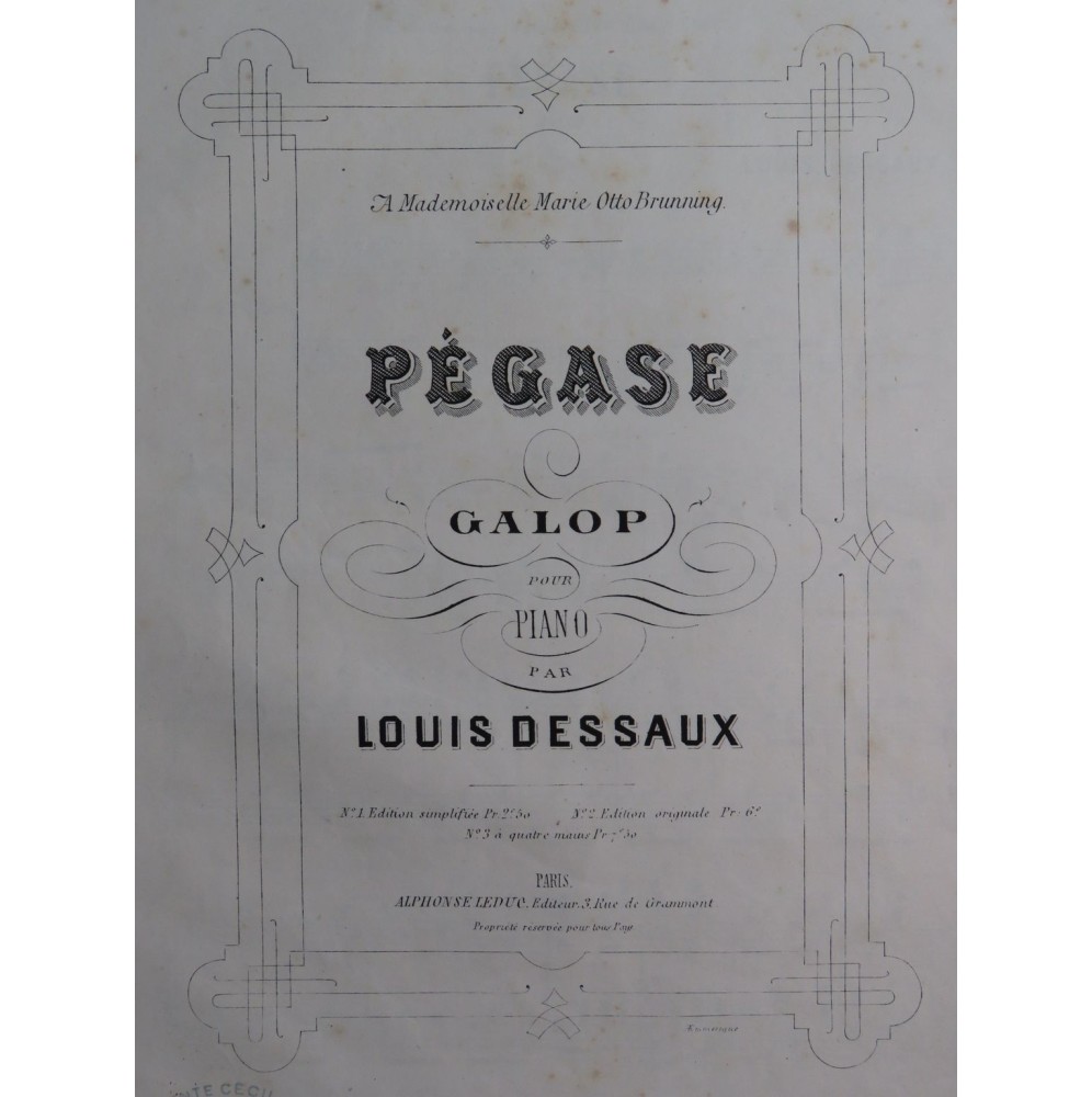 DESSAUX Louis Pégase Piano 1877
