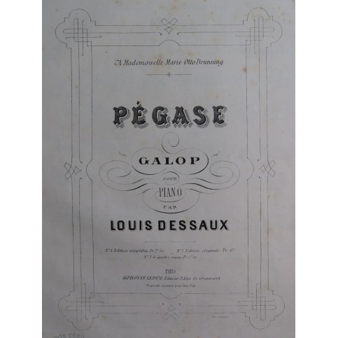 DESSAUX Louis Pégase Piano 1877