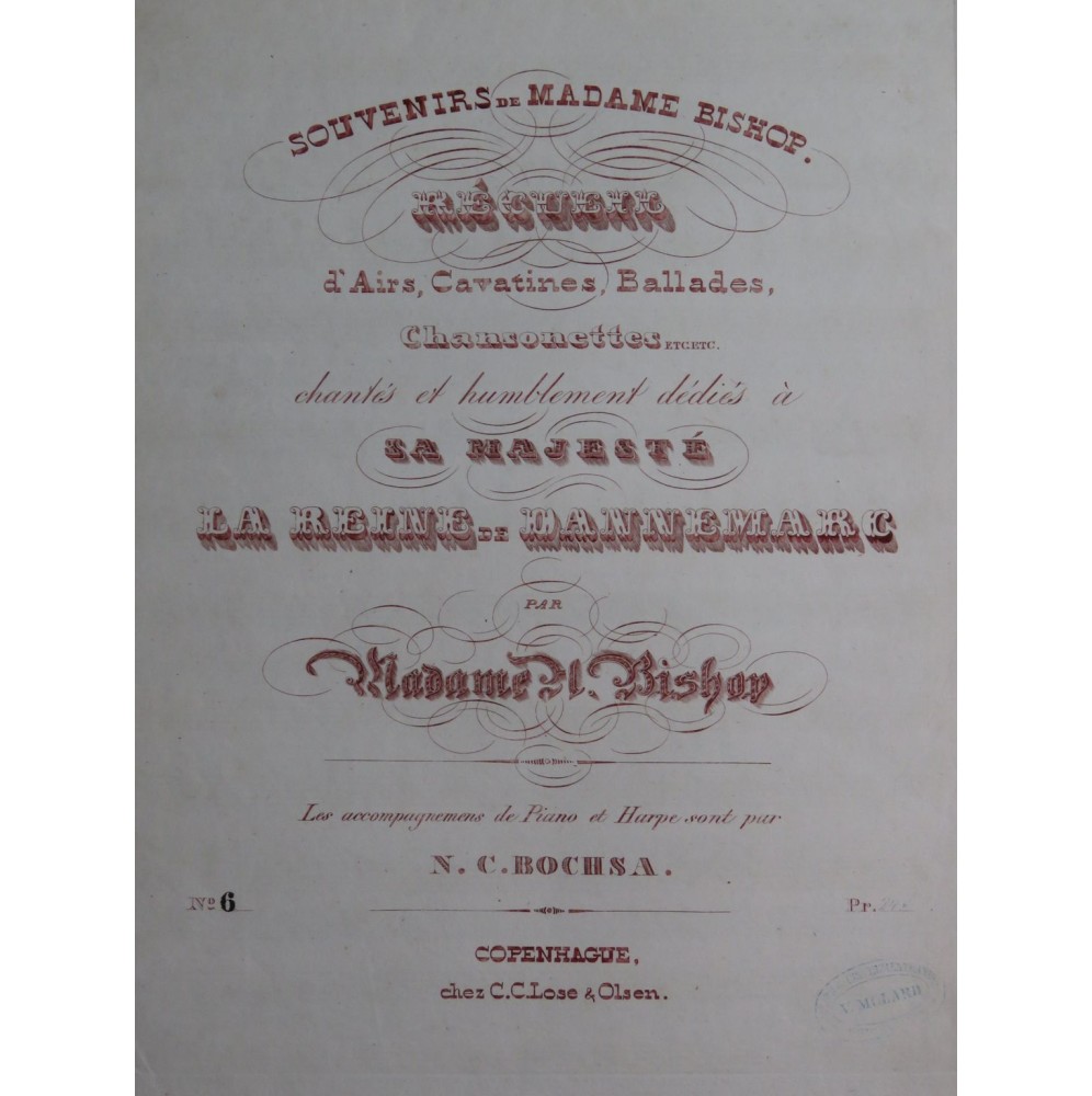 BISHOP O Dinna Ask Me Ballade Ecossaise Chant Piano ou Harpe XIXe