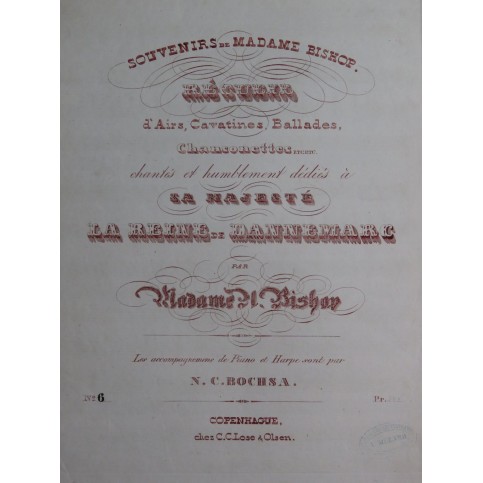 BISHOP O Dinna Ask Me Ballade Ecossaise Chant Piano ou Harpe XIXe