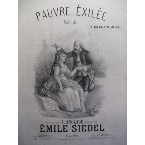 SIEDEL Emile Pauvre exilée Chant Piano XIXe
