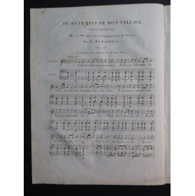 ROMAGNESI Antoine Je revenais de mon village Chant Piano ca1830