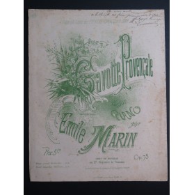 MARIN Emile Gavotte Provençale op 75 Dédicace Piano XIXe