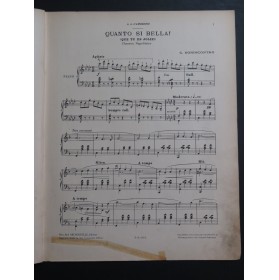 BONINCONTRO G. Quanto Si Bellai Piano 1910