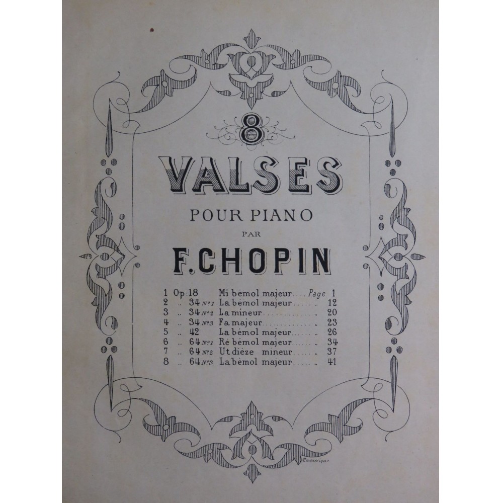 CHOPIN Frédéric Valse op 64 No 1 Piano 4 mains