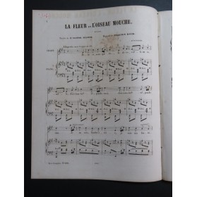DAVID Félicien La Fleur et L'Oiseau Mouche Chant Piano ca1840