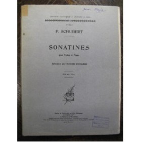 SCHUBERT Franz Sonatines Violon Piano 1916