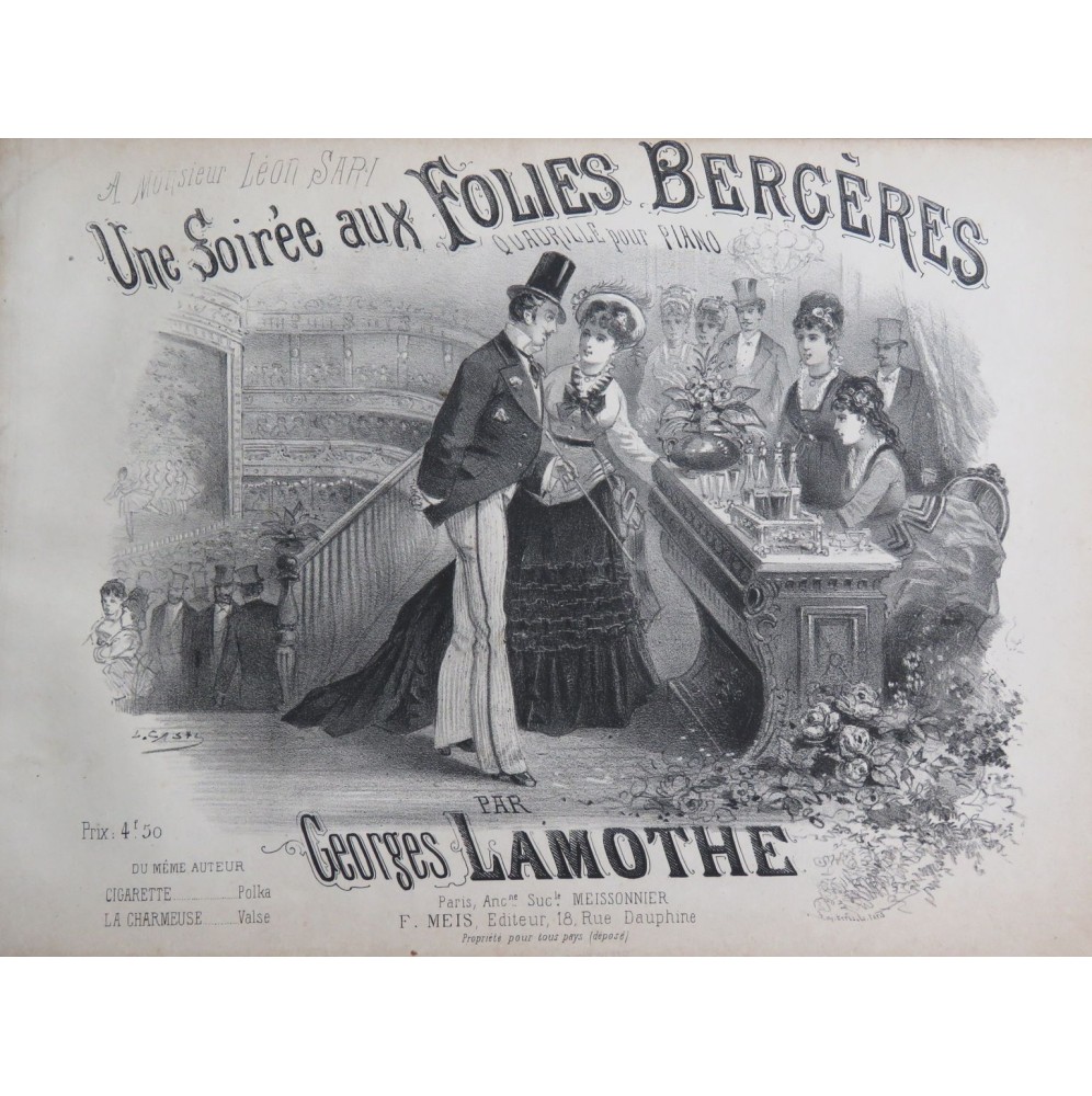 LAMOTHE Georges Une Soirée aux Folies Bergères Piano ca1850
