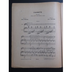 GRANIER Jules L'Alouette Chant Piano 1903