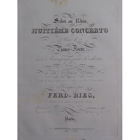 RIES Ferdinand Concerto No 8 op 151 Piano ca1830