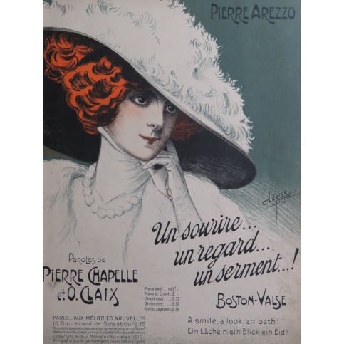 AREZZO Pierre Un sourire...un regard...un serment..! Chant Piano 1910