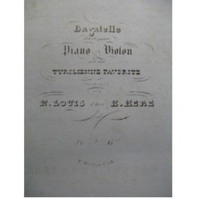 LOUIS N. HERZ H. Bagatelle Violon Piano ca1830