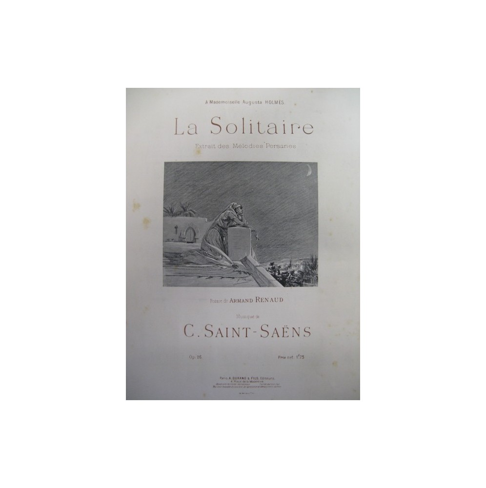 SAINT-SAËNS Camille La Solitaire chant piano 1896